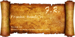 Franke Román névjegykártya